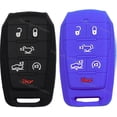 thumbnail image 1 of Dobrev 6 Button Silicone Cover Entry Fob Case Skin Protector Remote Control Holder for Dodge Ram 1500 Truck 2019 2020 2021 Limited Smart Key  black and purple, 1 of 4
