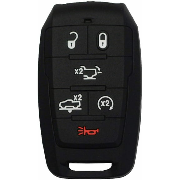 Dobrev 6 Button Silicone Cover Entry Fob Case Skin Protector Remote Control Holder for Dodge Ram 1500 Truck 2019 2020 2021 Limited Smart Key  black