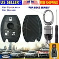 thumbnail image 1 of Dobrev Carbon Soft Cover Case Fob Rubber Chain Hook Smart Remote Control Keyless Entry Holder Skin Protector Fit for Mercedes Benz S CLS C E CL Key, 1 of 10