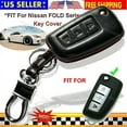 thumbnail image 1 of Dobrev Genuine Leather Case Keyless Entry Protector Fob Cover Entry Holder Skin For Nissan Rogue 2016 2017 2018 2019 2020 Remote Smart Flip Folding Key, 1 of 7