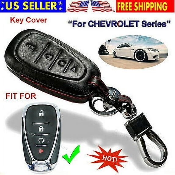 Dobrev Genuine Leather Case Protector Fob Cover Keyless Entry Smart Chevy Remote Holder for Chevrolet Volt Bolt Trailblazer Hatchback Cruze Traverse Equinox Trax 2017 2018 2019 2020 Key