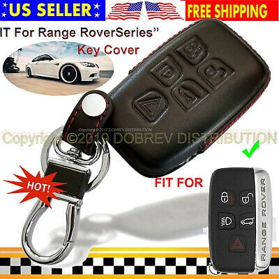 Dobrev Genuine Leather Cover Keyless Entry Fob Case Skin for Land Rover Range Rover Evoque LR2 LR4 Sport Freelander Discovery Smart Key