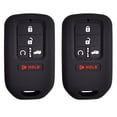 thumbnail image 1 of Dobrev Silicone 5 Buttons Smart Keyless Control Skin Jacket Fob Cover Case Remote Entry Protector Suitable with Honda Civic Accord Pilot Fit CR-V HR-V Insight Passport Key (Black and Black), 1 of 1