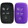 thumbnail image 1 of Dobrev Silicone Cover Keyless Entry Fob Case Protector Skin for Land Rover Range Rover Evoque LR2 LR4 Sport Freelander Discovery Smart Key  black and purple, 1 of 4
