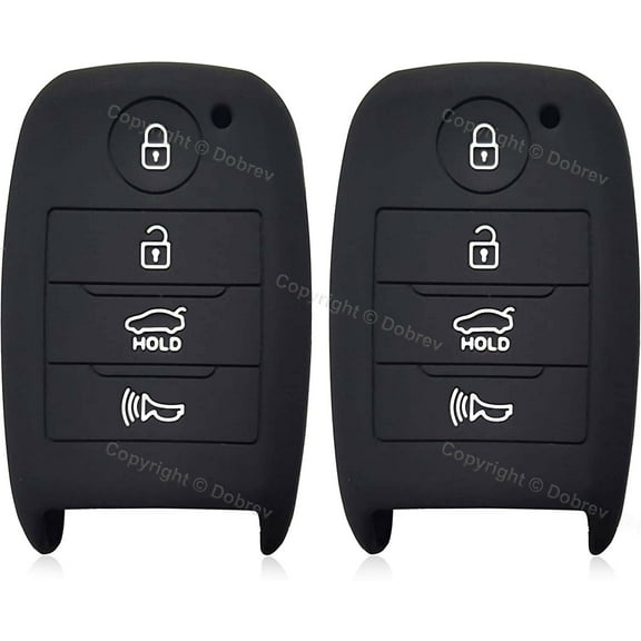 Dobrev Silicone Keyless Entry Case Fob Protector Cover Skin for Kia Niro Optima Sedona Sportage Sorento Soul Forte 2017 2018 2019 Smart Key   black and black