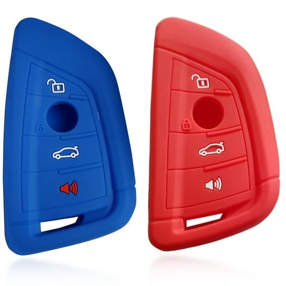 Dobrev Silicone Keyless Entry Remote Fob Case Cover Protector Skin Compatible with BMW X1 X3 X5 X6 M5 2 3 5 6 7 Series 2018 2017 Smart Key