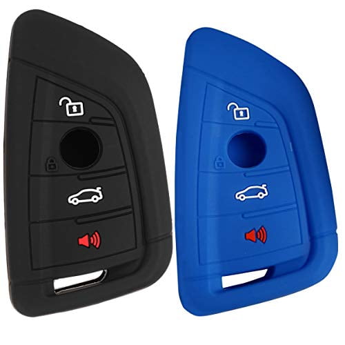 Dobrev Silicone Keyless Entry Remote Fob Case Cover Protector Skin Compatible with BMW X1 X3 X5 X6 M5 2 3 5 6 7 Series 2018 2017 Smart Key
