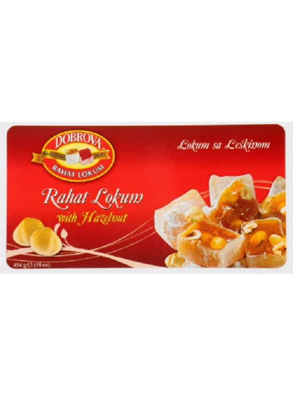 Dobrova Brand Rahat Lokum (Turkish Delight) Candy, 2-Pack 16 oz. Box (Rose)