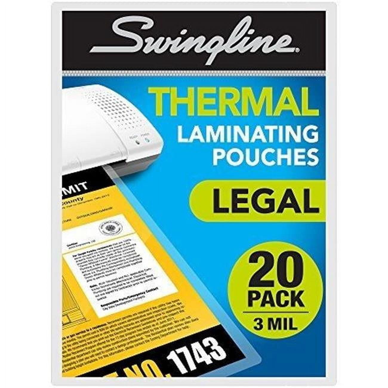 Doc Com 3202061 3 mil Swingline Thermal Laminating Sheets Pouches  Legal Size Pouch  - Pack of 24