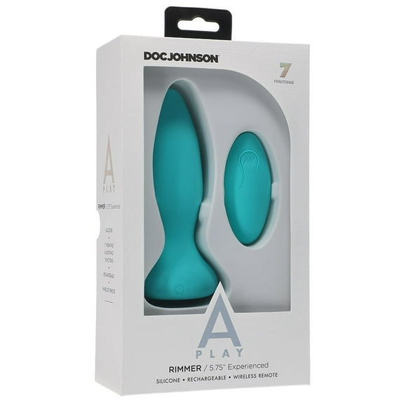 Doc Johnson A-Play Rimmer Experienced Rechargeable Silicone Anal Plug, Teal