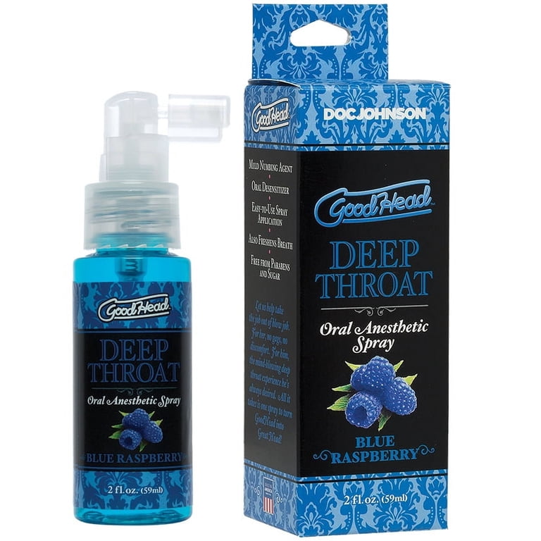 Doc Johnson GoodHead Throat Numbing Spray, Blue Raspberry, 2 oz
