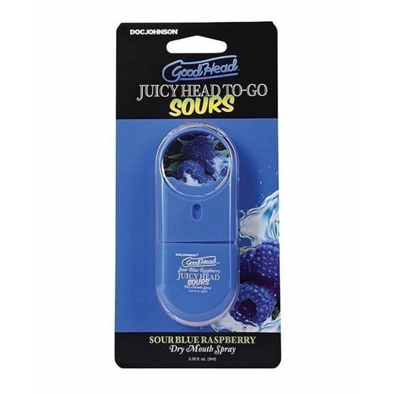 Doc Johnson Goodhead Juicy Head To Go-Sour Throat Numbing Spray, Blue Raspberry, .30 oz
