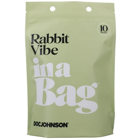 Doc Johnson Rabbit Vibe In A Bag Rechargeable Silicone Dual Stimulation Vibrator Black