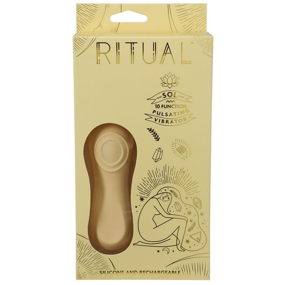 Doc Johnson Ritual - Sol - 10 Function Pulsating Vibrator - Silicone and Rechargeable - Discreet, Yellow