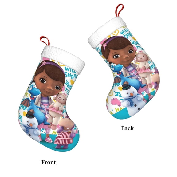 Doc Mc-Stuffins Christmas Stocking 2PCS Hanging Socks for Christmas Decorations for Family Holiday Party Decor Xmas Gifts