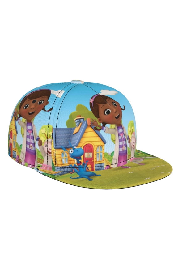 Doc Mc-Stuffins Flat Brim Bill Baseball Cap Adjustable Hat Hip Hop Caps for Dad Kids Men Women