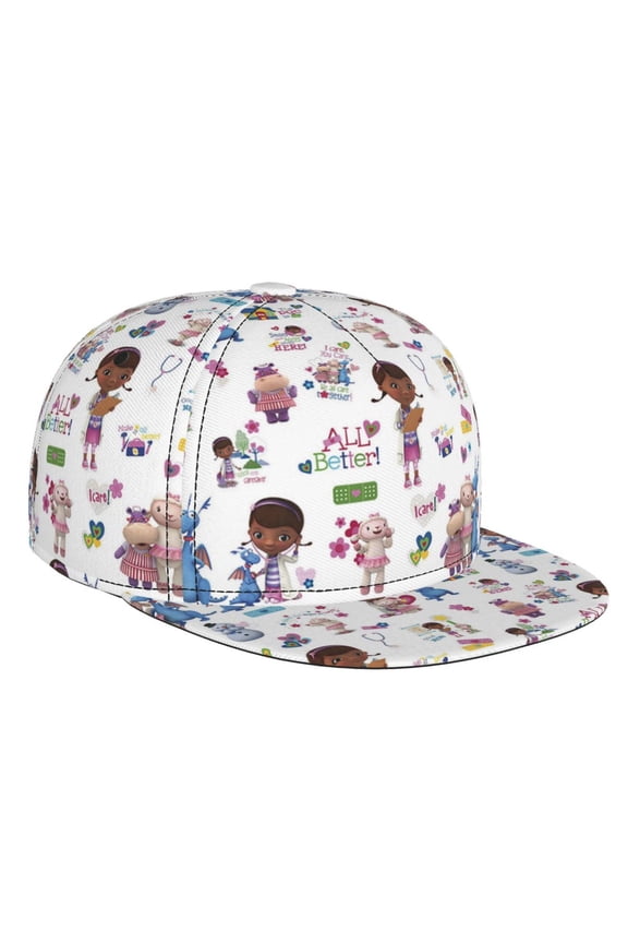 Doc Mc-Stuffins Flat Brim Bill Baseball Cap Adjustable Hat Hip Hop Caps for Dad Kids Men Women