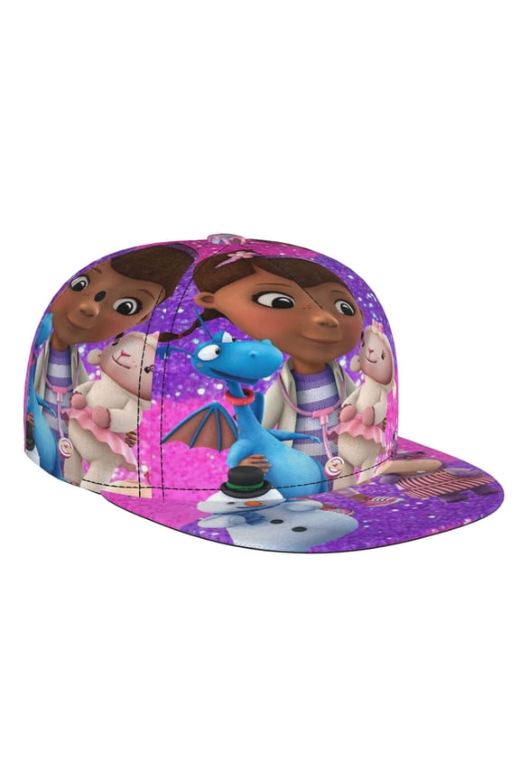 Doc Mc-Stuffins Flat Brim Bill Baseball Cap Adjustable Hat Hip Hop Caps for Dad Kids Men Women