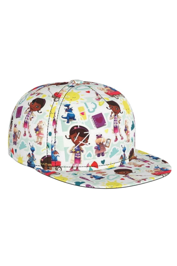Doc Mc-Stuffins Flat Brim Bill Baseball Cap Adjustable Hat Hip Hop Caps for Dad Kids Men Women