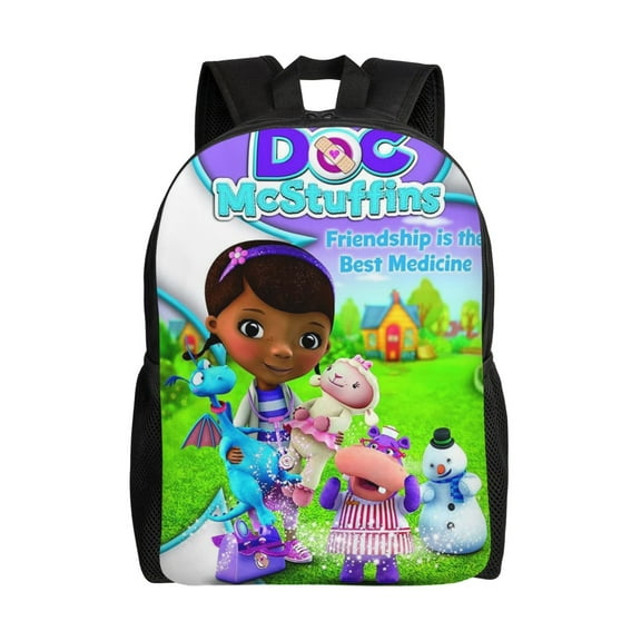 Doc Mc-Stuffins Lightweight Backpack Daypack Large Capacity Backpacks Adjustable Shoulder Straps Bags Travel Hiking