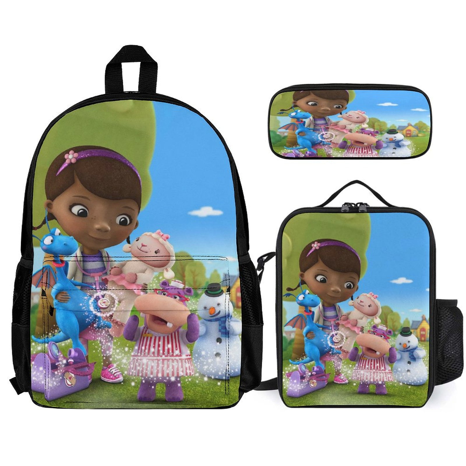 Doc McStuffins Backpacks 3pcs Set Laptop Shoulder Bags Casual Daypack ...