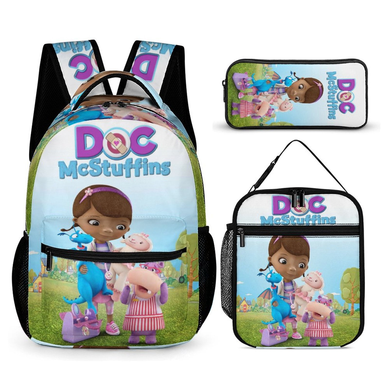 Doc McStuffins Backpacks 3pcs Set Laptop Shoulder Bags Casual Daypack ...