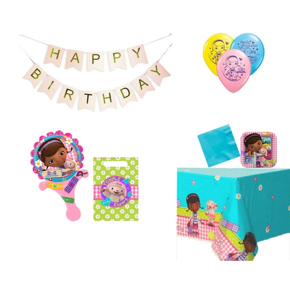 Doc McStuffins Birthday Party Supplies Bundle Pack for 16