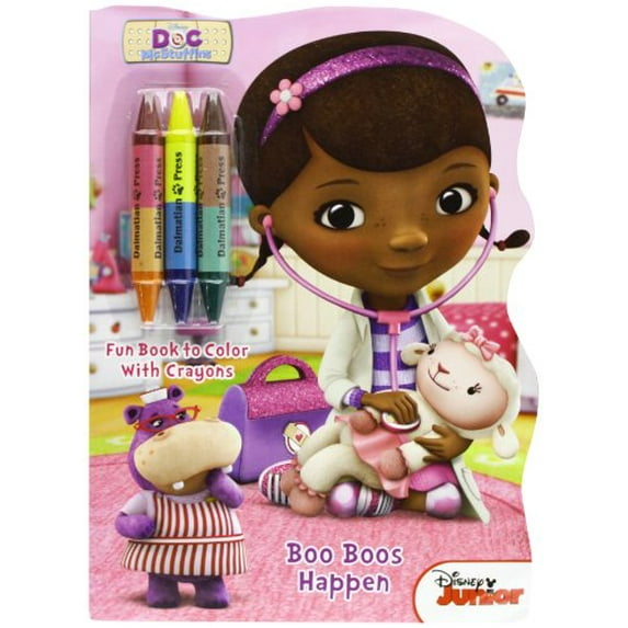 Pre-Owned Doc McStuffins Boo Boos Happen : Shaped Book to Color with Crayons