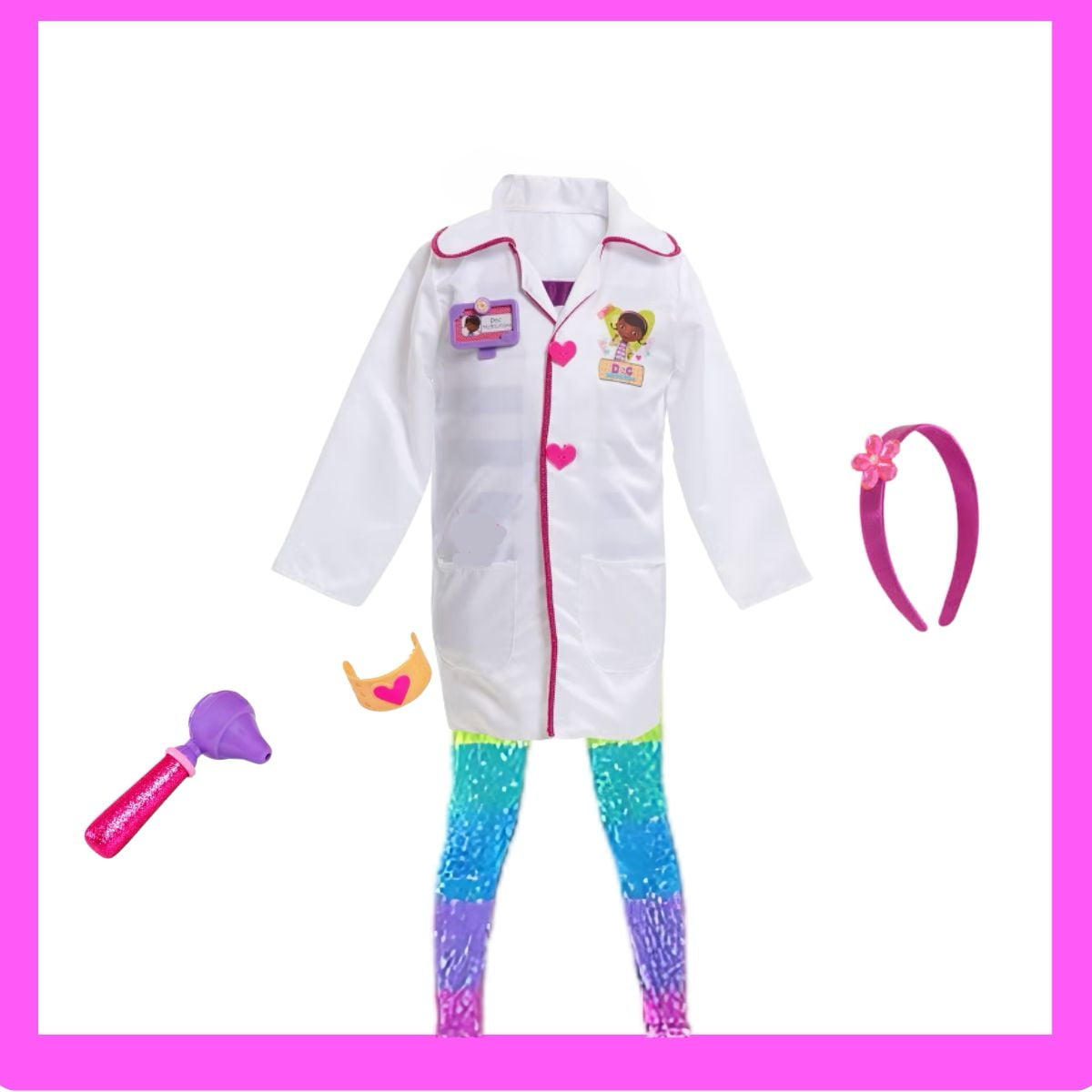BGBCOSTUME Doc McStuffins Costume & Colorful Leggings - Girls 3+