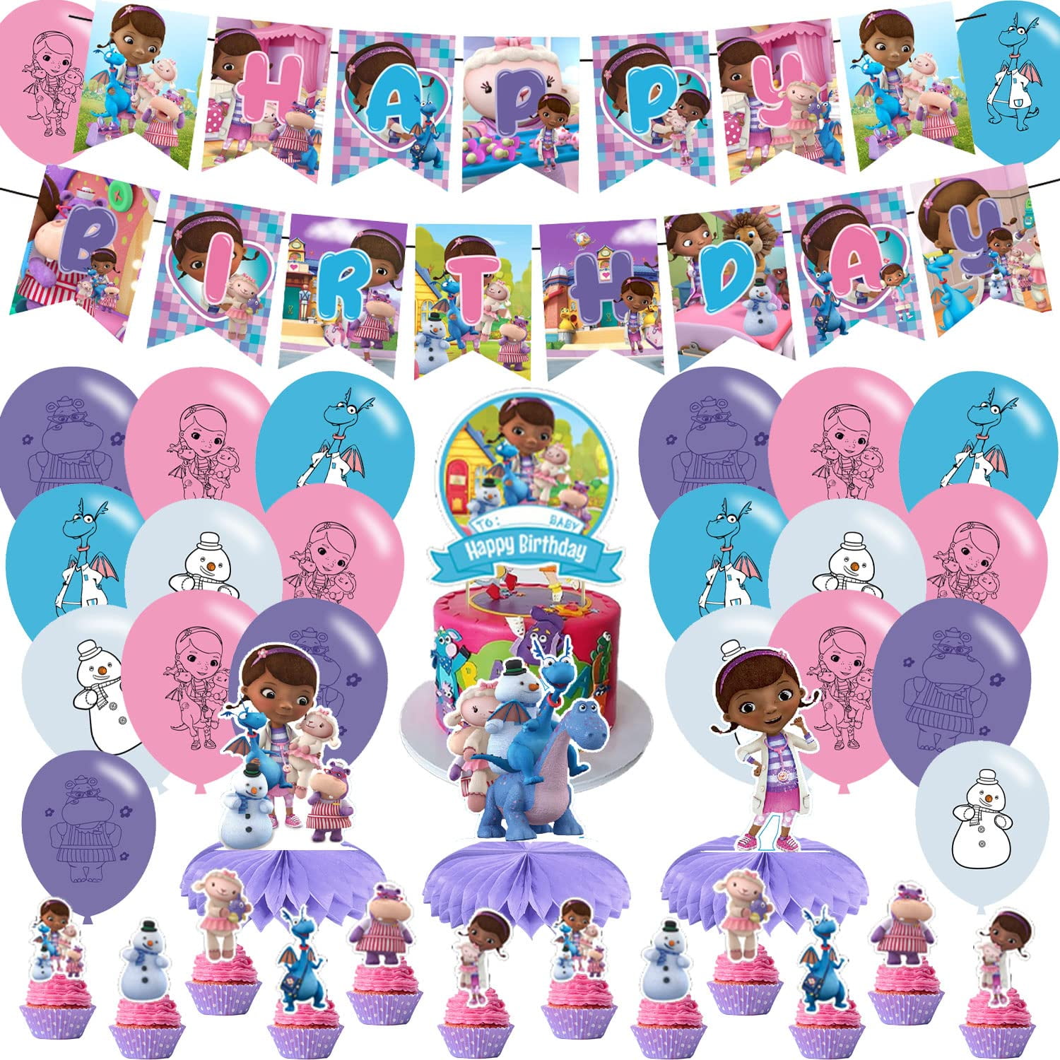 Birthday Banner Template Buy Doc Mcstuffins Happy Birthday Banner, Doc  Pennant Banner... Doc Mcstuffins Party Birthday Banner 1 Per Pack Walmart, image size:1500x1500