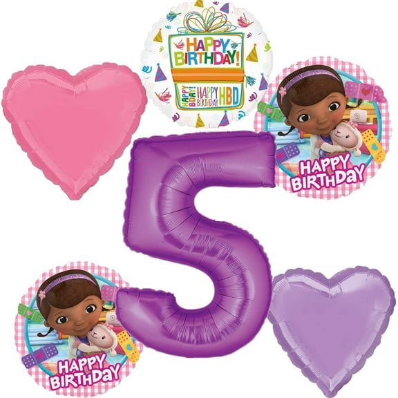 Doc McStuffins Party Supplies 5th Birthday Balloon Bouquet Decorations