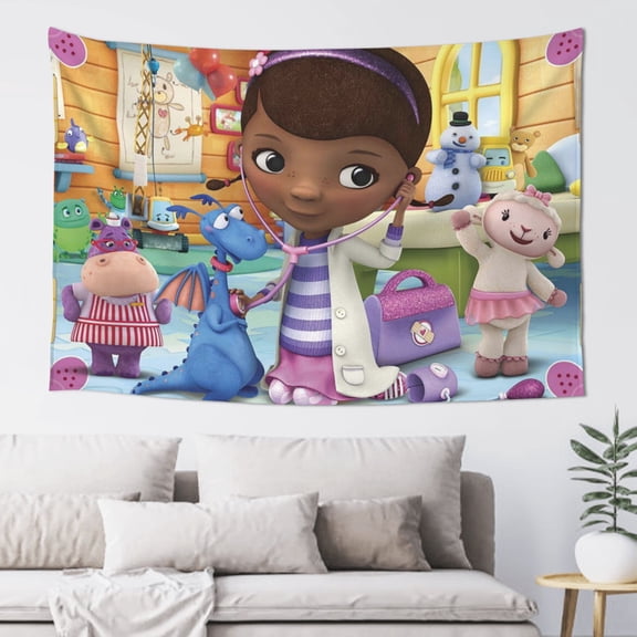 Doc McStuffins Wall Tapestry Poster for Bedroom Aesthetics Room Decor Flag Wall Hanging for Teen Girls Men Dorm Living Room (60''x40'')