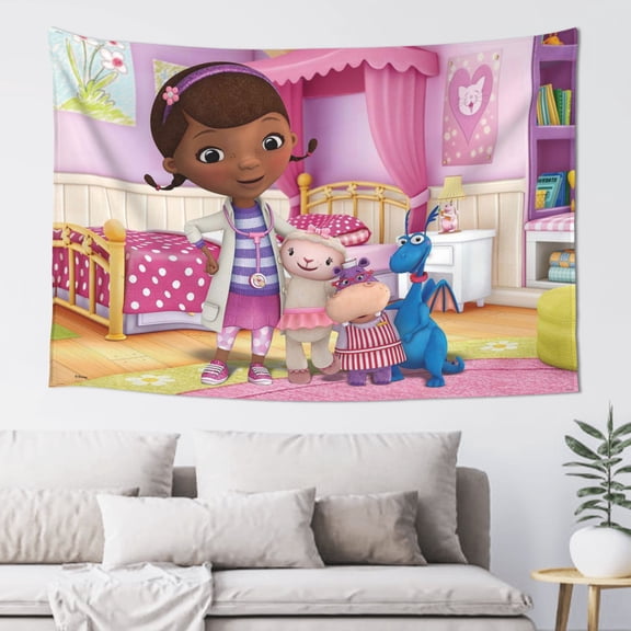 Doc McStuffins Wall Tapestry Poster for Bedroom Aesthetics Room Decor Flag Wall Hanging for Teen Girls Men Dorm Living Room (60''x40'')