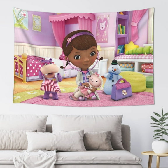 Doc McStuffins Wall Tapestry Poster for Bedroom Aesthetics Room Decor Flag Wall Hanging for Teen Girls Men Dorm Living Room (60''x40'')