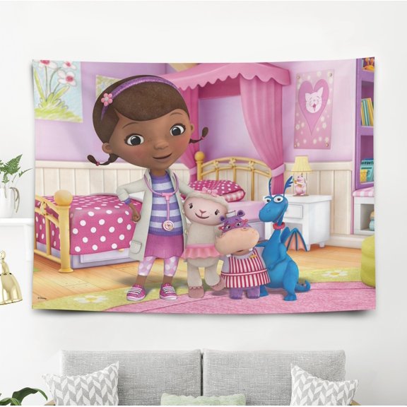 Doc Mcstuffins Banner Tapestry Backdrop Party Supplies Wall Decor Birthday Gift