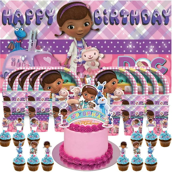 Doc Mcstuffins Birthday Cups Party Supplies Decor Backdrop Plates Fans Decorations Banner