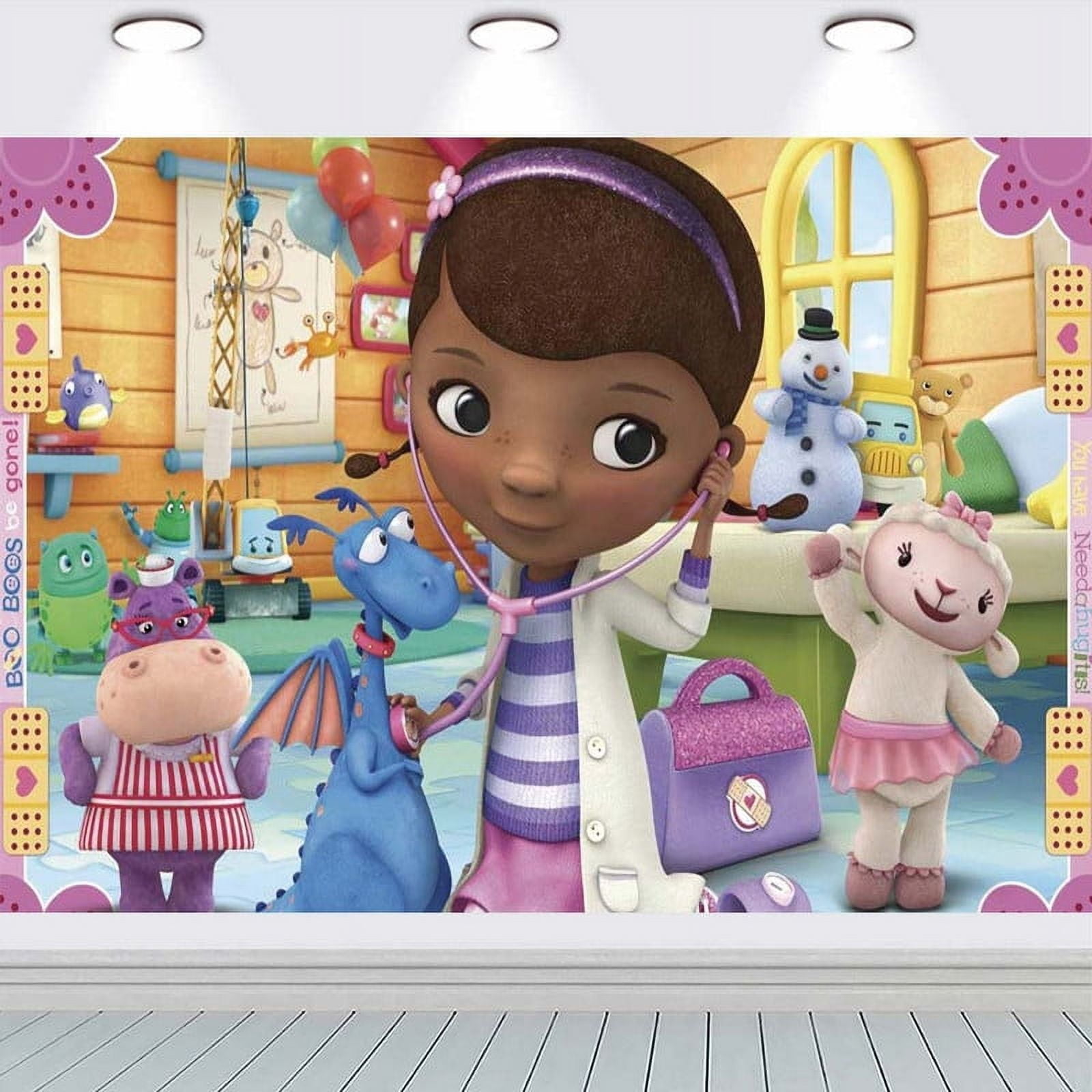 Doc Mcstuffins Birthday Party Supplies Banner Backdrop Background Taspestry  Poster Wall Decor - Walmart.com, image size:1600x1600