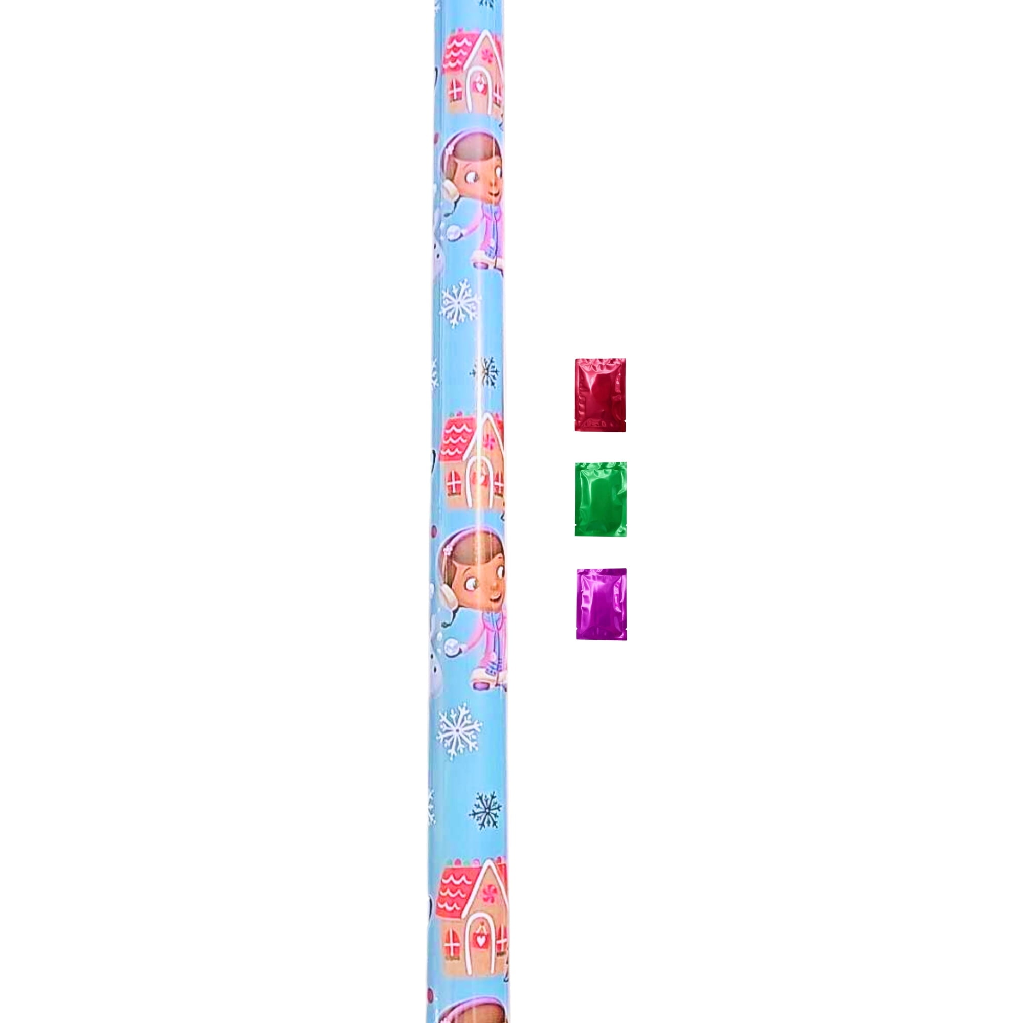Doc Mcstuffins Christmas Wrapping Paper 1 Roll (20 Sq Ft), Blue Gift Wrap for Birthday Baby Shower Hanukkah Holiday New Year Thanksgiving Halloween Presents w/ Bonus Snoep in Beperkte Oplage