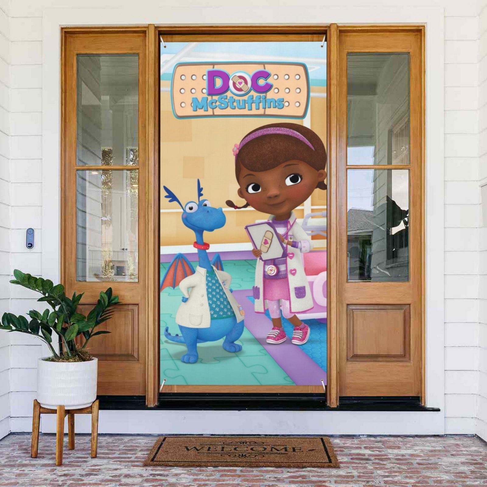 Doc Mcstuffins Door Cover Banner Decor Wall Hanging Background For Party Door Indoor Porch (35.4 X 72.8 Inches)