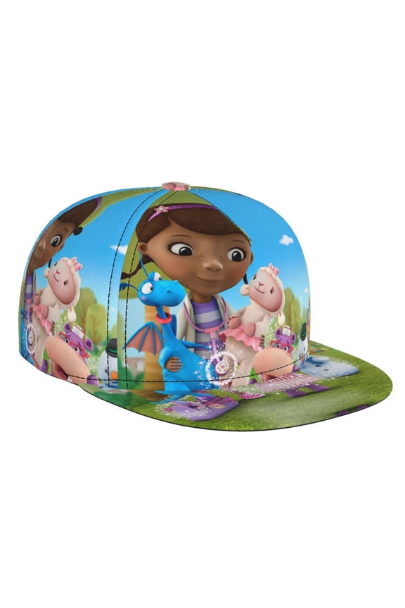 Doc Mcstuffins Flat Brim Bill Baseball Cap Adjustable Hat Hip Hop Caps for Dad Kids Men Women