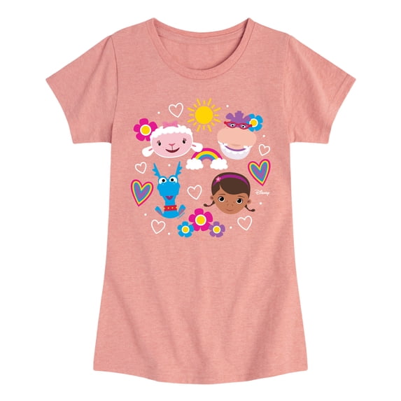 Doc Mcstuffins - Grid - Youth Girls Fitted Short Sleeve T-Shirt