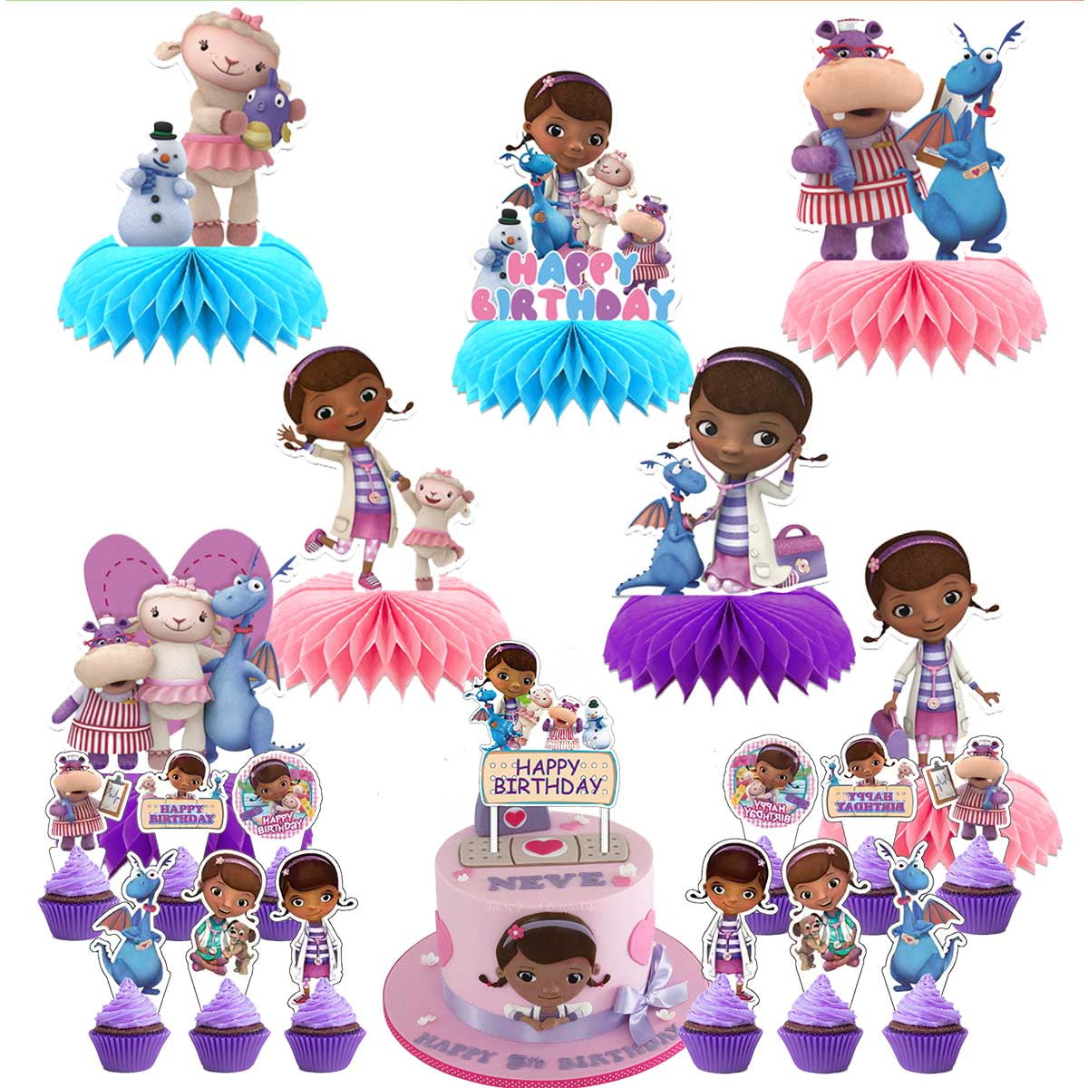 Children's Birthday Party Bundle Doc McStuffins Party Supplies Deluxe  Bundle - Banner, Loot Bags \u0026 Invitations Deluxe Birthday Party Bundle  Decorations, image size:1200x1200
