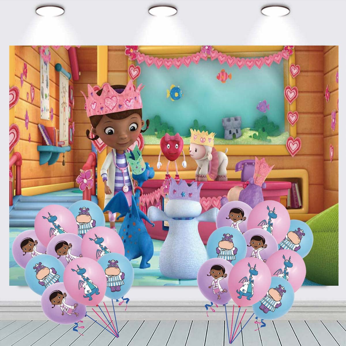 Doc Mcstuffins Party Decorations Backdrop Banner Balloons Taspestry Wall Decor Background Poster Decor Supplies