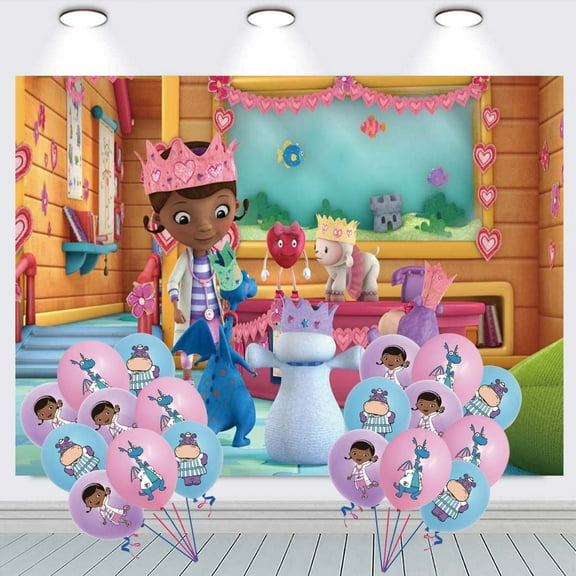 Doc Mcstuffins Party Decorations Backdrop Banner Balloons Taspestry Wall Decor Background Poster Decor Supplies