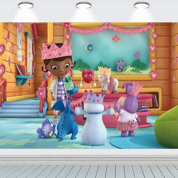 Doc Mcstuffins Party Supplies Backdrop Banner Poster Birthday Decorations Background for Photography Taspestry