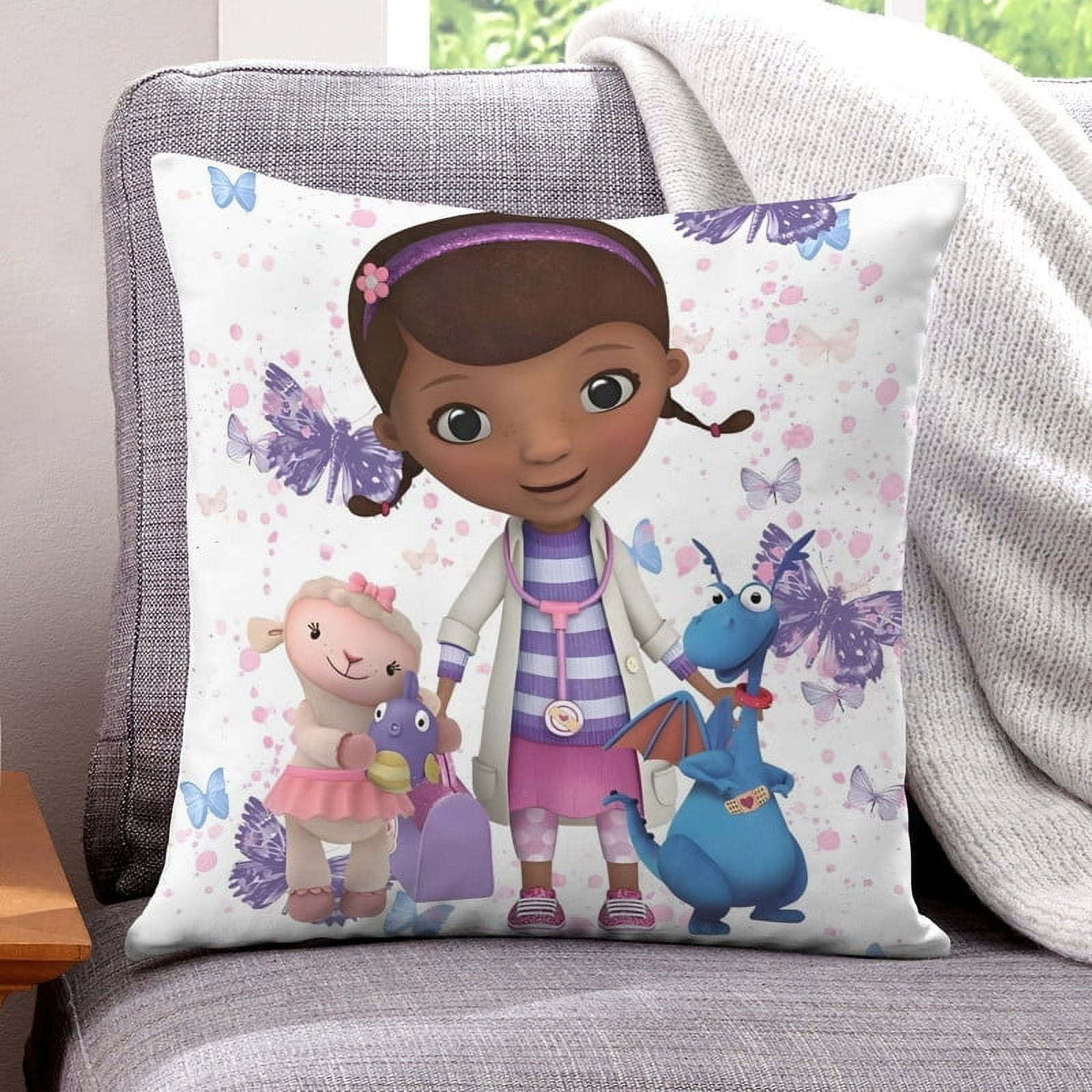 Doc Mcstuffins Pillow Cover Case Gifts Pillowcase Home Decorative Throw Cushion Birthday Present Fans Lover