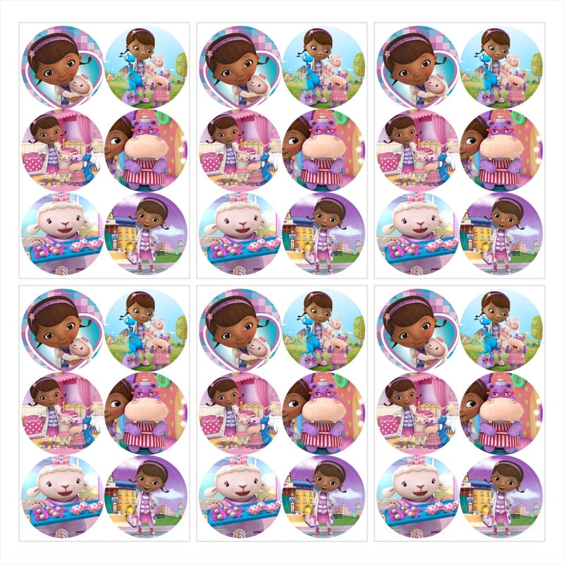 Doc Mcstuffins Stickers Labels Birthday Party Favors Thank You Themed Round Circle Baby Shower 60pcs