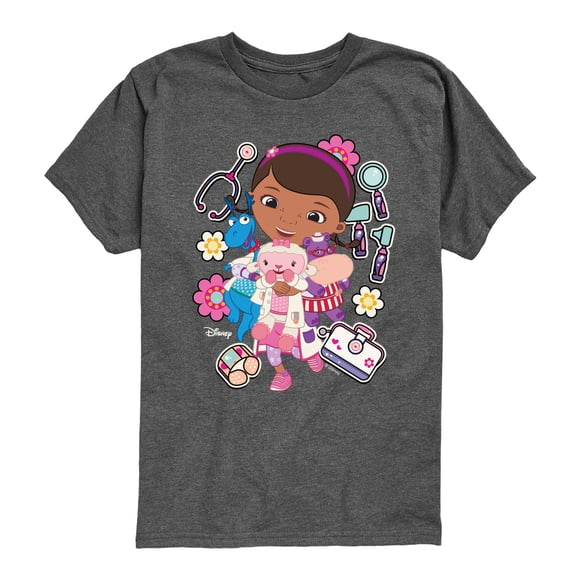Doc Mcstuffins -Stickers - Youth Boys Short Sleeve Graphic T-Shirt