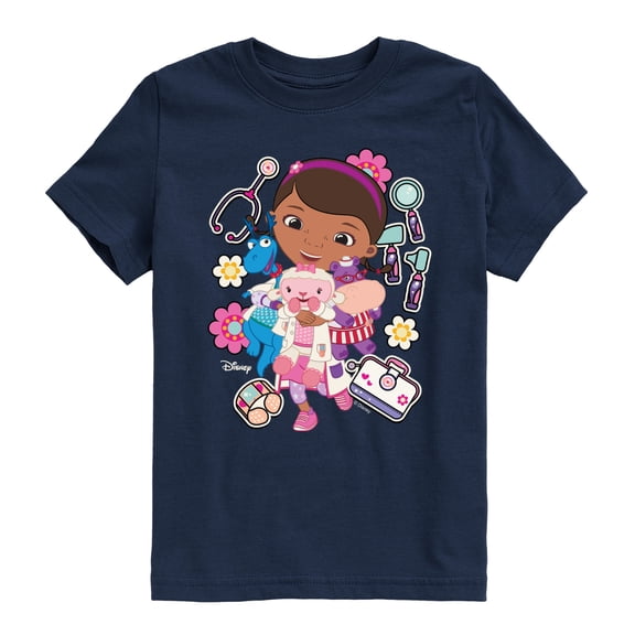 Doc Mcstuffins -Stickers - Youth Boys Short Sleeve Graphic T-Shirt