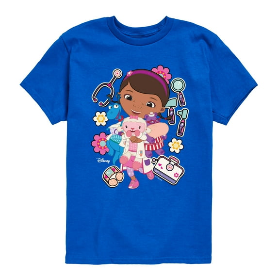 Doc Mcstuffins -Stickers - Youth Boys Short Sleeve Graphic T-Shirt